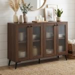 MARLOWE 4 Privacy Acrylic Door Sideboard-Walnut - Image 2