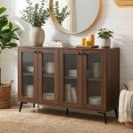 MARLOWE 4 Privacy Acrylic Door Sideboard-Walnut - Image 3
