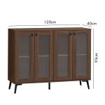 MARLOWE 4 Privacy Acrylic Door Sideboard-Walnut - Image 4