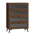 MARLOWE Privacy Door 4 Drawers Chest-Walnut - Image 5
