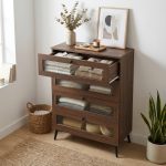 MARLOWE Privacy Door 4 Drawers Chest-Walnut - Image 2