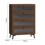 MARLOWE Privacy Door 4 Drawers Chest-Walnut - Image 6