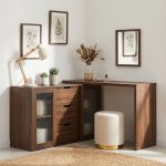 MARLOWE Extendable Dressing Table Set-Walnut - Image 2