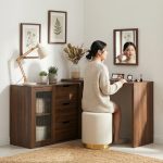 MARLOWE Extendable Dressing Table Set-Walnut - Image 3