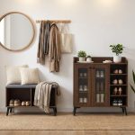 MARLOWE 2 Door Shoe Cabinet-Walnut - Image 2