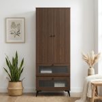 MARLOWEN 2 Door 2 Drawers Wardrobe-Walnut