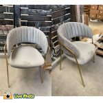 MARYSE Velvet Fabric Arm Chair-2 Colors - Image 4