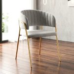 MARYSE Velvet Fabric Arm Chair-2 Colors - Image 2