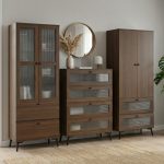 MARLOWE Privacy Door 4 Drawers Chest-Walnut - Image 4