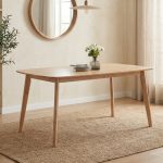 NAKASU 150cm Full Solid Dining table-Natural - Image 2