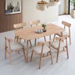 NAKASU 6 Seater Dining Set-Oak - Image 2