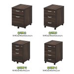 QUEENA Full Melamine Pedestal With Key Lock-Walnut - Image 7