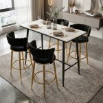 SANCTUM 4 Seater Sintered Stone Bar Set-Black