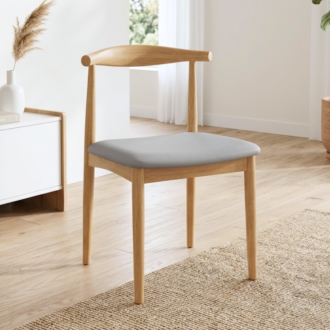 SIENA CHAIR-OAK2 SIENNA Metal Dining Chair-Oak - Image 1