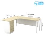 SML 150-180cm L Shaped With Pedestal Melamine Executive Table - Image 2