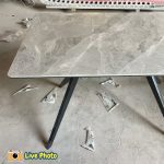 QUENTIN 6 Seater Sintered Stone Dining Set-Grey - Image 5