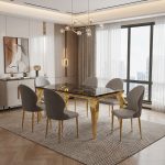 SHAUNEE Artificial Marble 6 Seater Dining Set