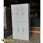 TATE 6 Door Steel Locker Cabinet With Key Lock-Grey - Image 3