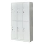 TATE 6 Door Steel Locker Cabinet With Key Lock-Grey - Image 6
