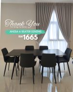 ANISA 6 Seater Sintered Stone Dining Set-Matt Black - Image 7