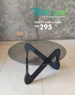 LANGLEY D80cm Round Glass Top Coffee Table-Black - Image 5