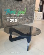 LANGLEY D80cm Round Glass Top Coffee Table-Black - Image 6