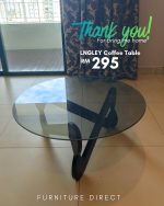 LANGLEY D80cm Round Glass Top Coffee Table-Black - Image 7