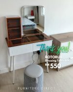 ROTORUA LED Mirror Dressing Table Set - Image 6