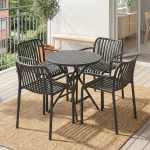 VERVE 4 Seater Round PP Plastic Outdoor Set-2 Colors - Image 2