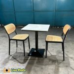 WILLA 2 Seater Sintered Stone Dining Set-Black - Image 2