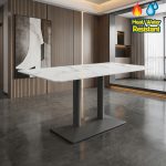 WILLA 120cm Rectangular Sintered Stone Cafe Table - Image 2