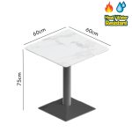 WILLA 60x60cm Square Sintered Stone Cafe Table - Image 4