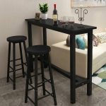 COREL 160cm 1+2 Bar Table Set-Black Top - Image 7