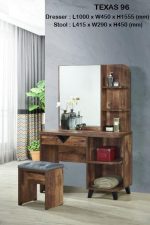 TEXAS Dressing Table Set-Rustic Walnut - Image 4