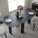 WOODY 180cm Oval Shaped Dining Table-Black - Image 4