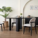 WOODY 180cm Oval Shaped Dining Table-Black - Image 3