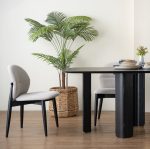 WOODY 180cm Oval Shaped Dining Table-Black - Image 9