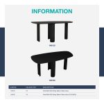 WOODY 180cm Oval Shaped Dining Table-Black - Image 10