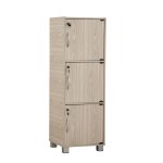 CODEY 3 Door Storage Cabinet With Key Lock-Grey Line - Image 2