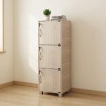 CODEY 3 Door Storage Cabinet With Key Lock-Grey Line