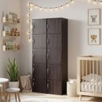 CODEY 5 Door Kids Storage Cabinet With Key Lock-Cappuccino - Image 3