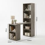 ABBEY 120cm Study Desk With Bookcase - Image 2