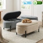 ARITA 95cm Pet Friendly Fabric Storage Bench- 3 Colors