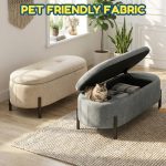 ARITA 95cm Pet Friendly Fabric Storage Bench- 3 Colors - Image 4