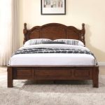 DEVONA Wooden Queen Size Bed Frame-Dirty Oak