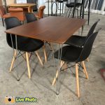 DORIS 4 Seater Dining Set-Black - Image 2