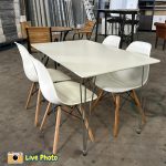 DORIS 4 Seater Dining Set-White - Image 2