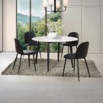 BLOOM 4 Seater Sintered Stone Round Dining Set - Image 2