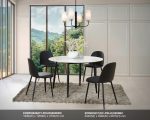 BLOOM 4 Seater Sintered Stone Round Dining Set - Image 3
