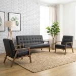 HIACE 123 Seater PU Sofa Set-Black